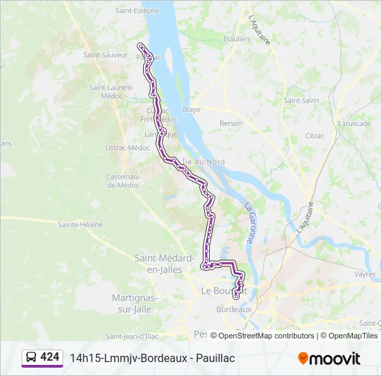 424 Bus Line Map