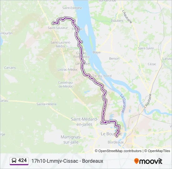 424 Bus Line Map