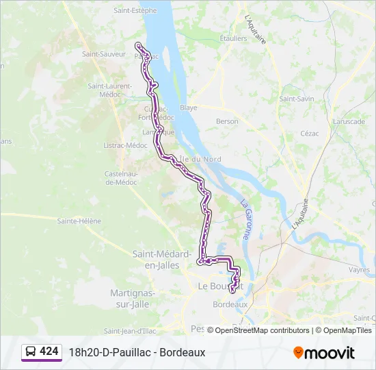 424 Bus Line Map
