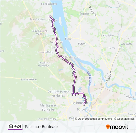 424 Bus Line Map