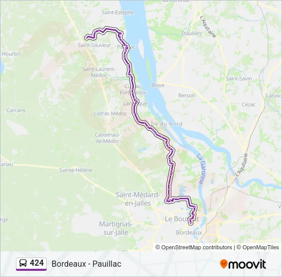 424 Bus Line Map