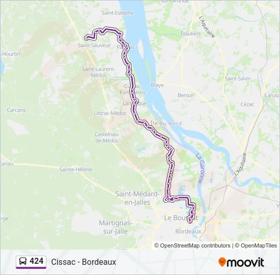 424 Bus Line Map