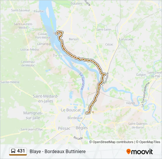 431 Bus Line Map