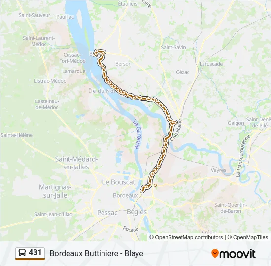 431 Bus Line Map