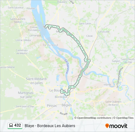 432 Bus Line Map