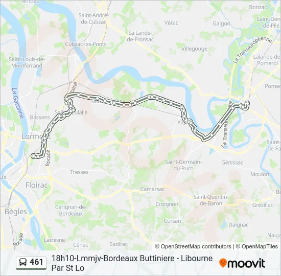 461 Bus Line Map