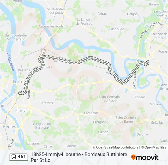 461 Bus Line Map