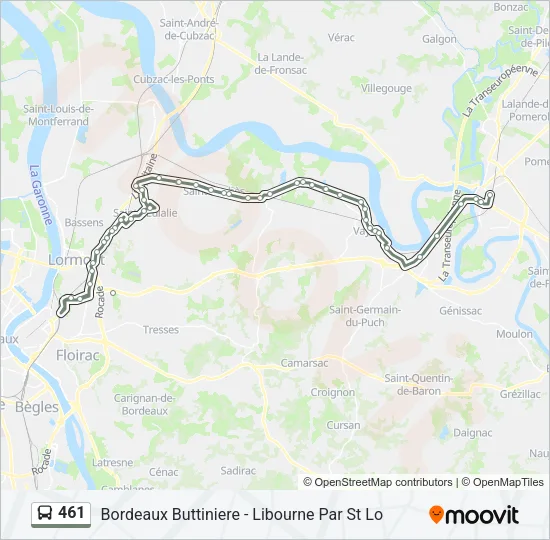 461 Bus Line Map