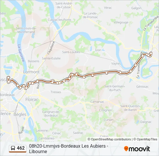 462 Bus Line Map