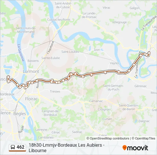 462 Bus Line Map