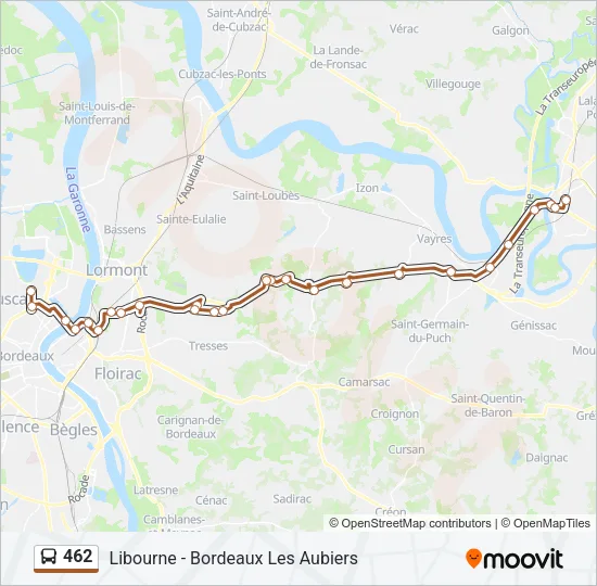 462 Bus Line Map