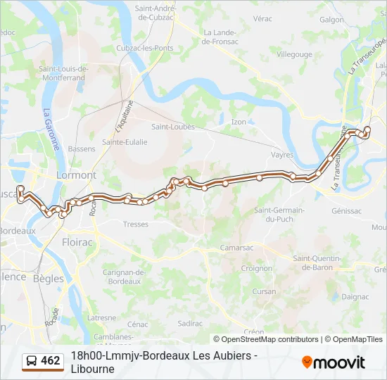 462 Bus Line Map
