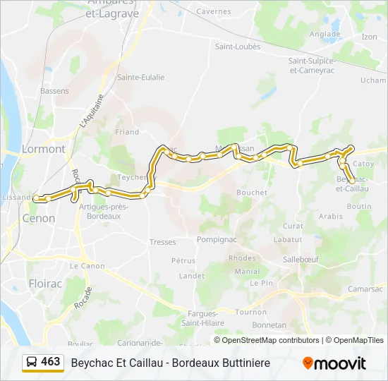 463 Bus Line Map