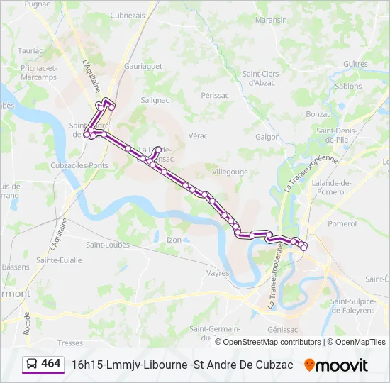 464 Bus Line Map