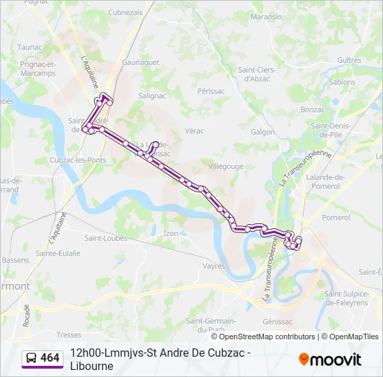 464 Bus Line Map