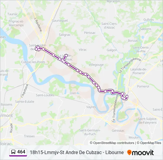 464 Bus Line Map