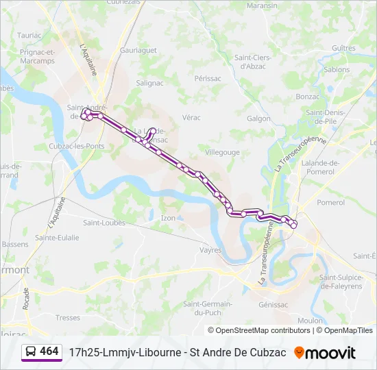 464 Bus Line Map