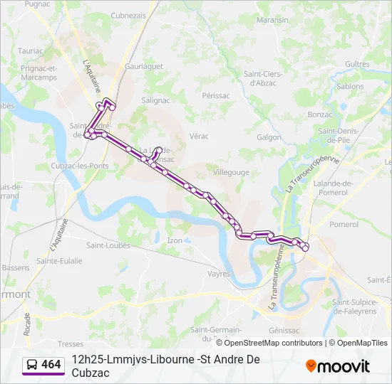 464 Bus Line Map