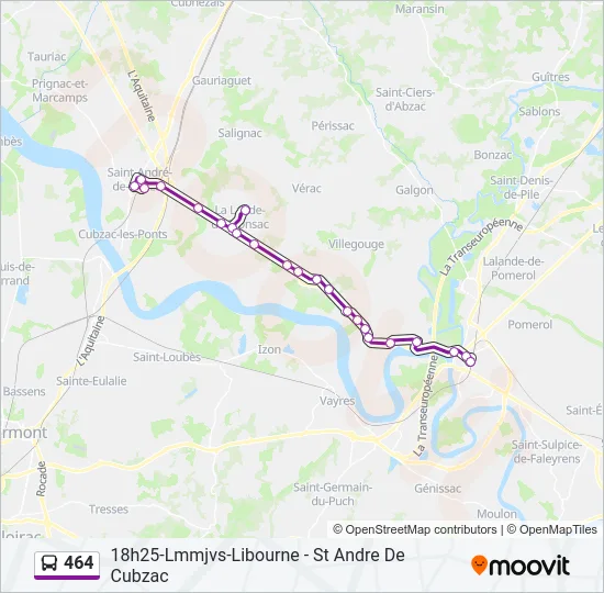 464 Bus Line Map