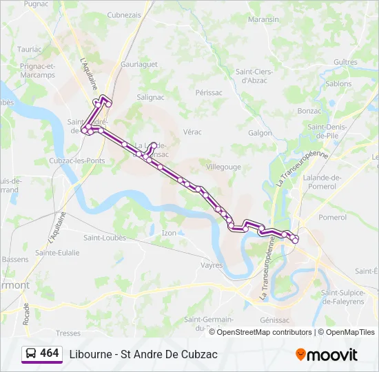464 Bus Line Map