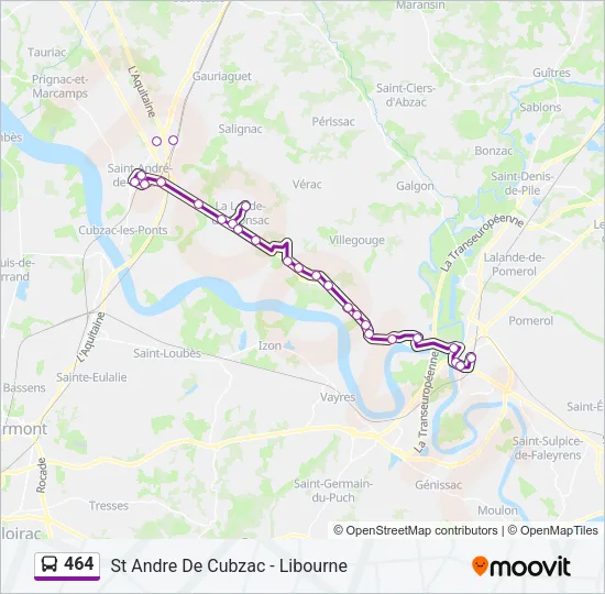 464 Bus Line Map