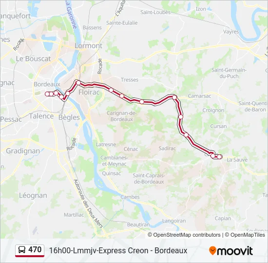 470 Bus Line Map