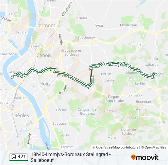 Plan de la ligne 471 de bus