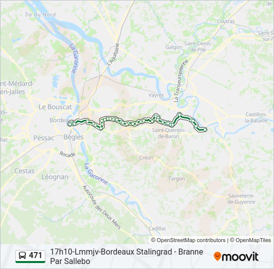 Plan de la ligne 471 de bus