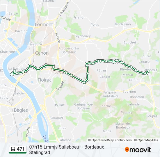 Plan de la ligne 471 de bus