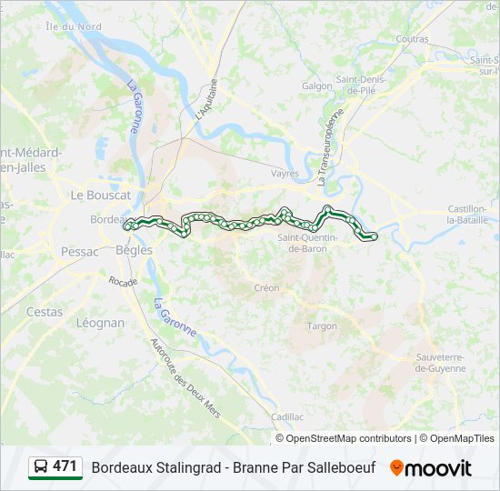 Plan de la ligne 471 de bus
