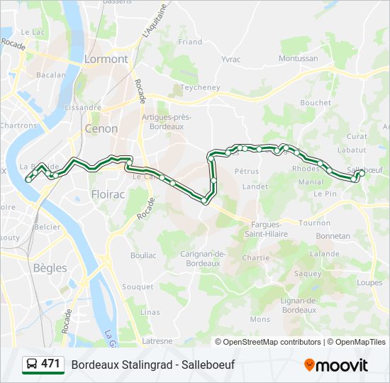 Plan de la ligne 471 de bus