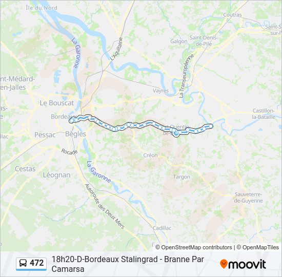 Plan de la ligne 472 de bus