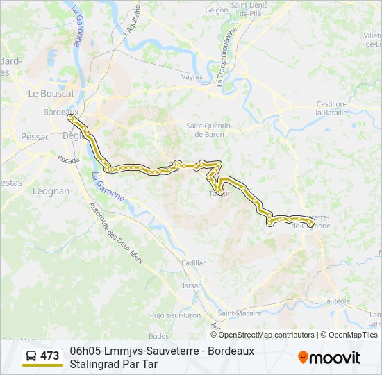 Plan de la ligne 473 de bus