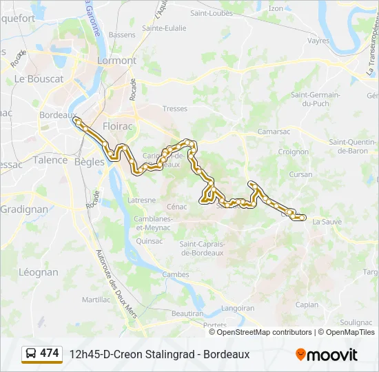 474 Bus Line Map