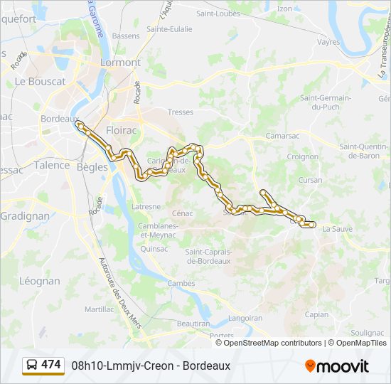 Plan de la ligne 474 de bus