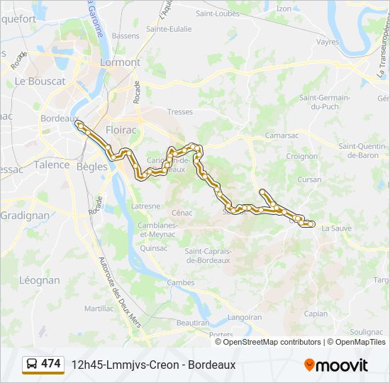 Plan de la ligne 474 de bus