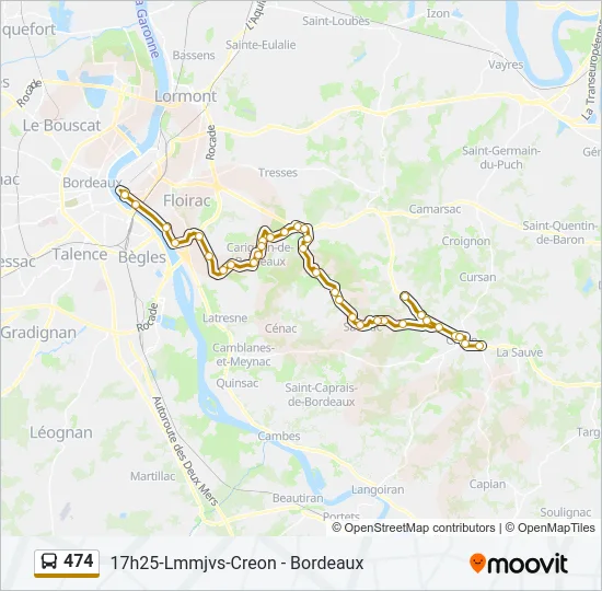 474 Bus Line Map