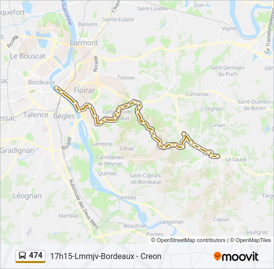 Plan de la ligne 474 de bus