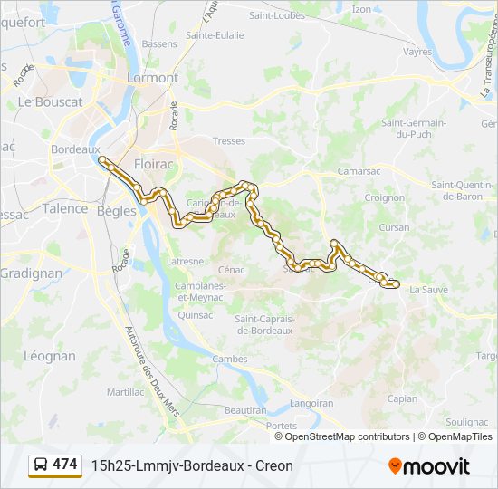 Plan de la ligne 474 de bus