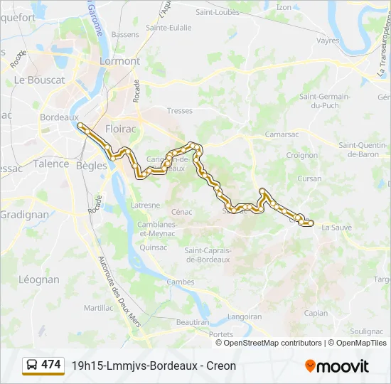 474 Bus Line Map