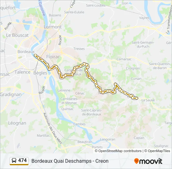 474 Bus Line Map