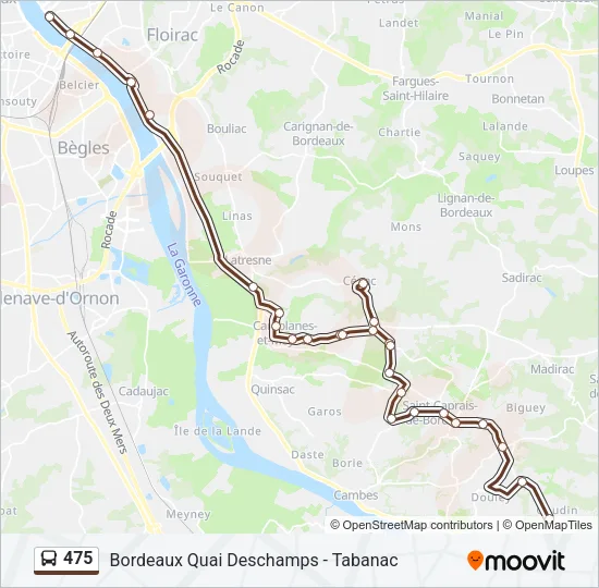 475 Bus Line Map