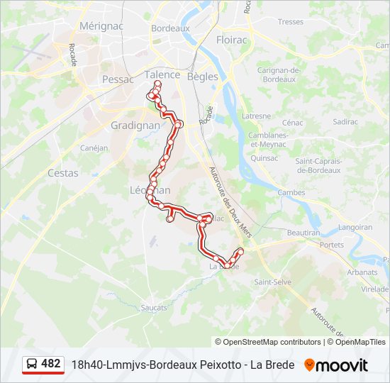 Plan de la ligne 482 de bus