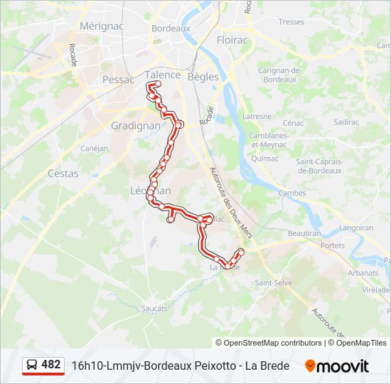 Plan de la ligne 482 de bus