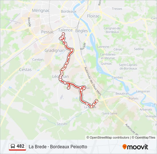 Plan de la ligne 482 de bus