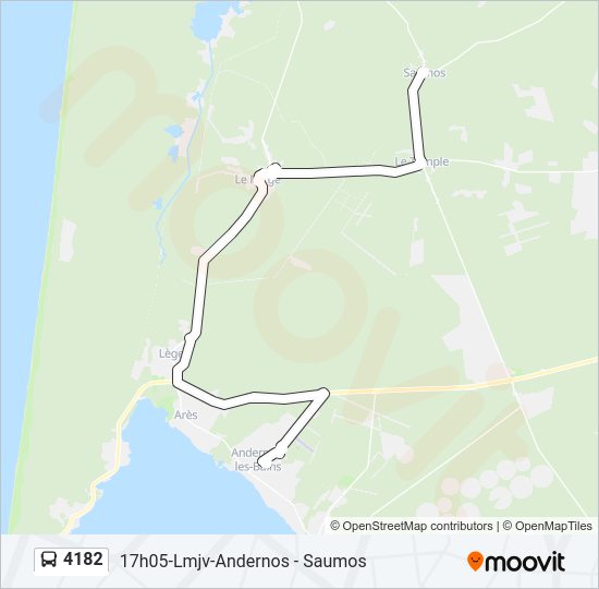 Plan de la ligne 4182 de bus