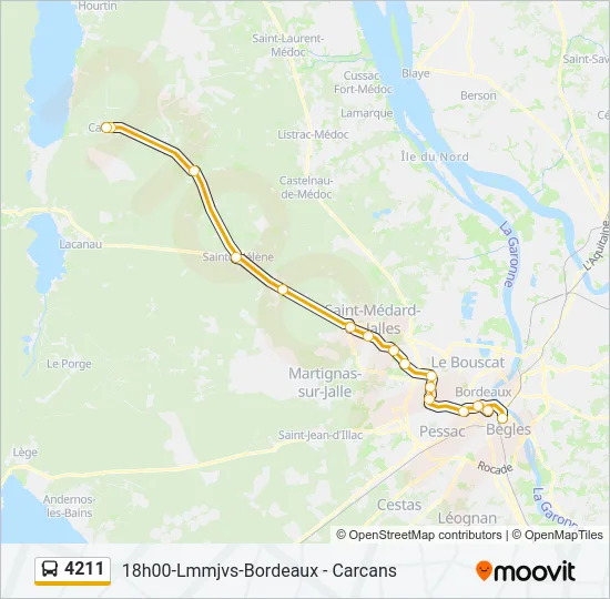 Plan de la ligne 4211 de bus