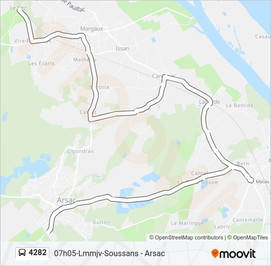 Plan de la ligne 4282 de bus