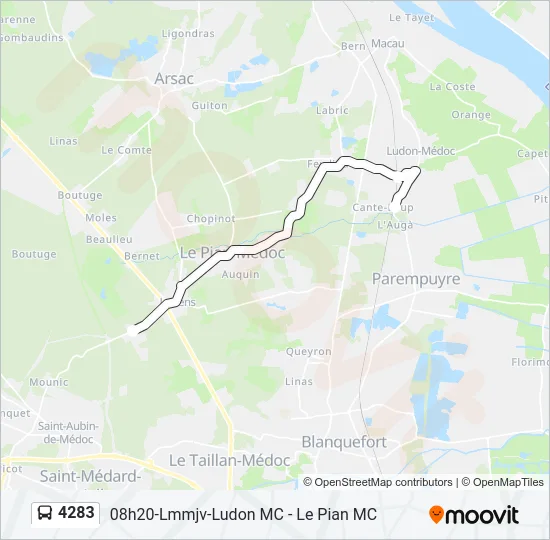 4283 Bus Line Map