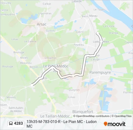 4283 Bus Line Map